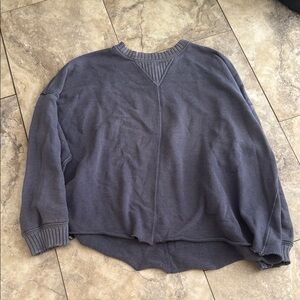 Aerie Blue Oversized Henley Shirt Sweatshirt